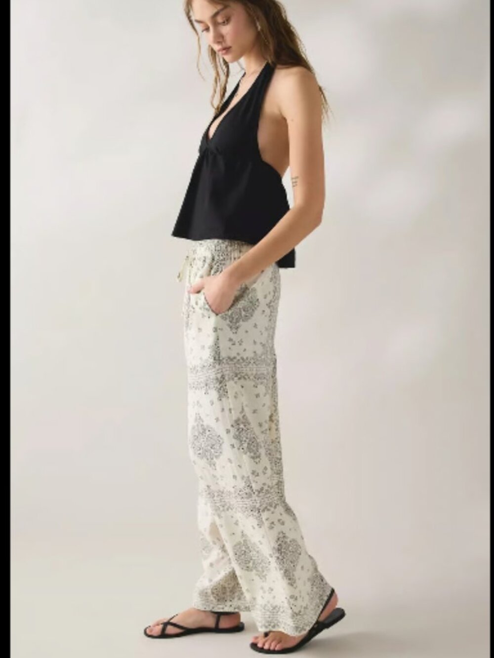 New Kimchi Blue Maura Bandana Print Pull-On Pants